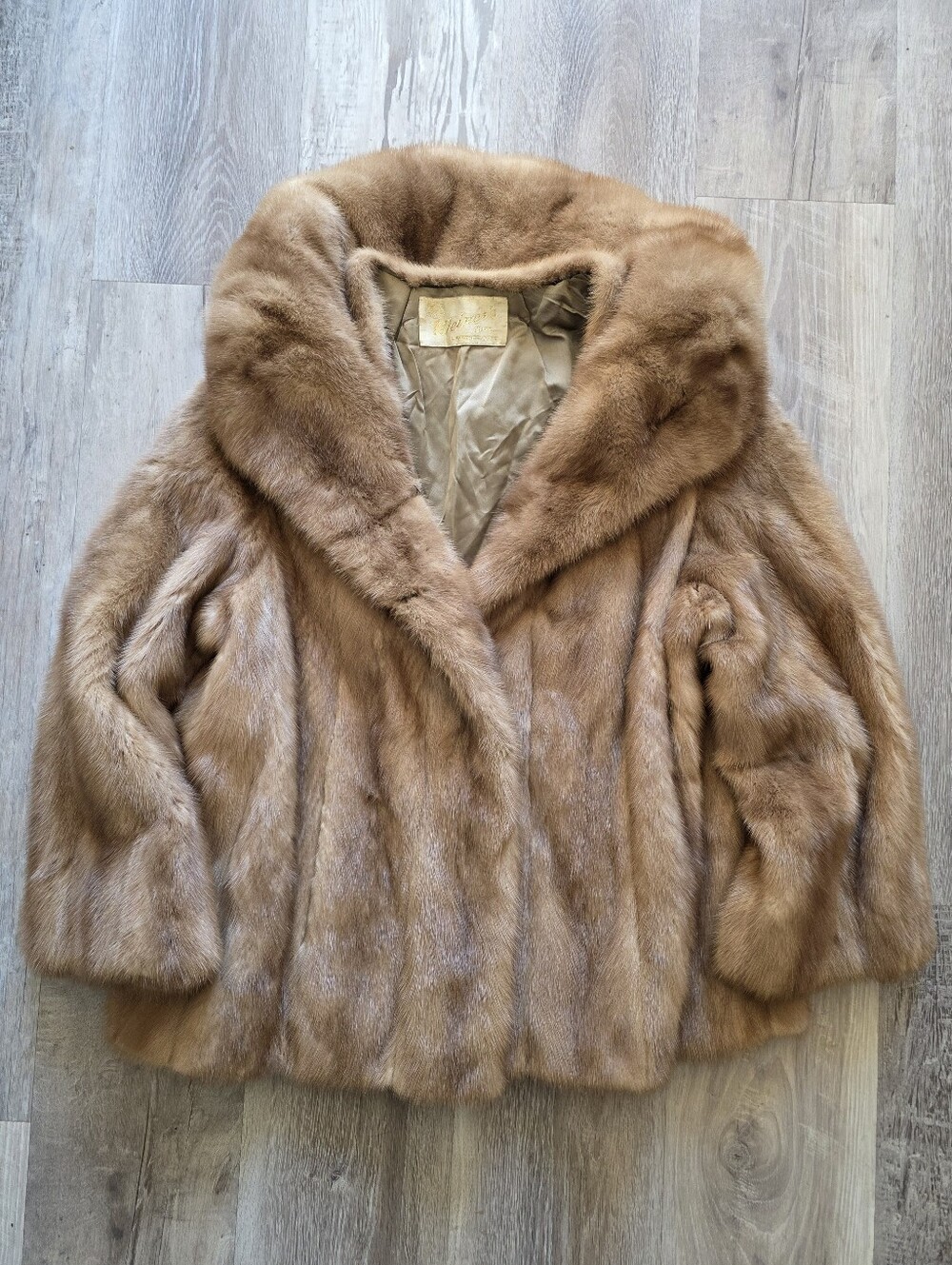 Womens Vintage 1950s Honey Blonde Mink Fur Coat Size M
